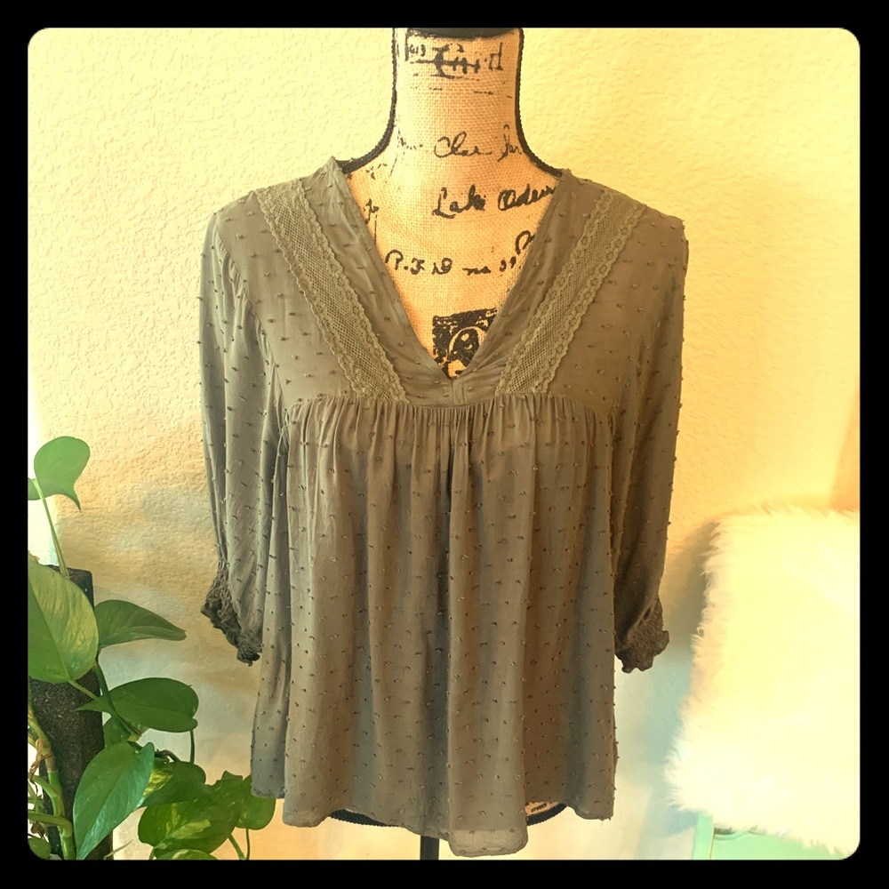 Grace & Lace Emma Dobby dot boho blouse